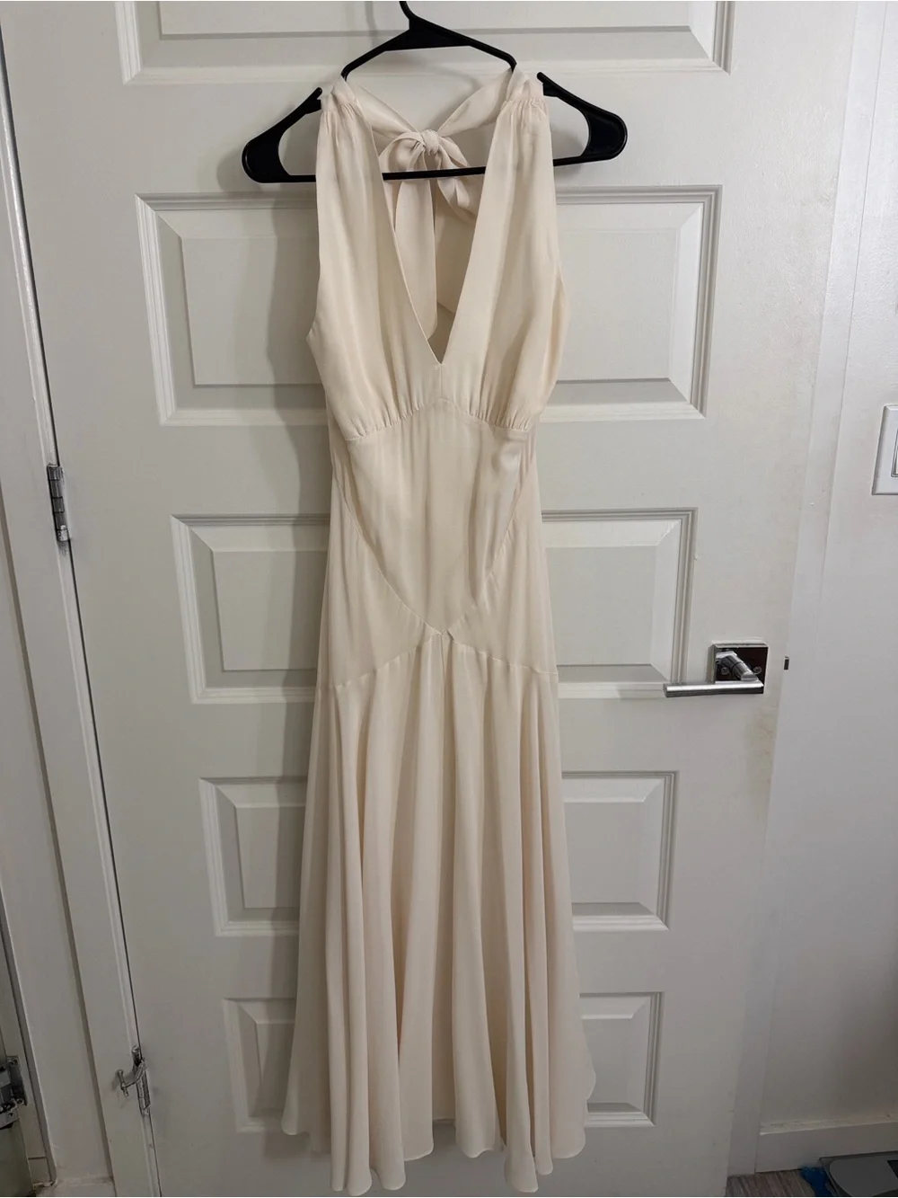 NWOT Reformation Briony Cream Halter Tie-Back Maxi Dress *Never Used* - Picture 5 of 7